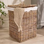 Faya Square Lined Rattan Laundry Basket, thumbnail 1 of 6