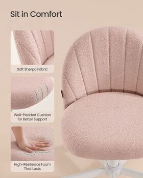 Office Chair Fabric Vanity Armchair, 5 of 8