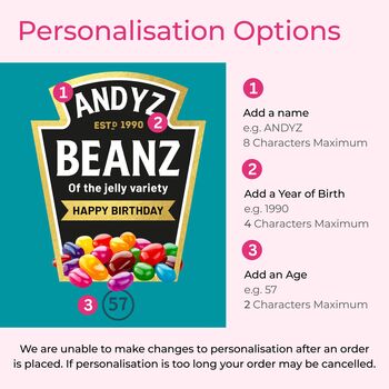 Personalised Happy Birthday Beanz Jelly Bean Tin Gift, 2 of 3