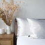 Silk Pillowcase White 100% Pure Soft Mulberry Silk Floral Luxury Hair Care Standard Double 50x75cm, thumbnail 5 of 5
