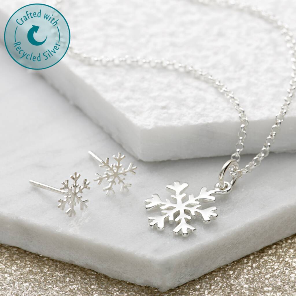 Sterling Silver Snowflake Jewellery Set, 1 of 9
