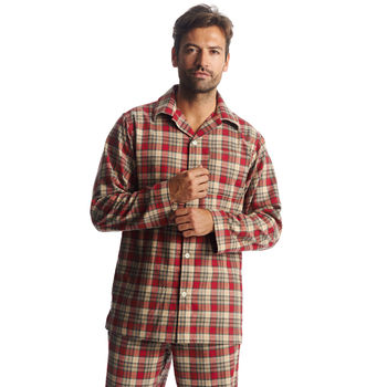Men's Brushed Cotton Tartan Pyjamas, 2 of 4