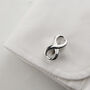 Infinity Cufflinks In Gold Coloured Stainless Steel, thumbnail 4 of 5