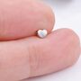 Sterling Silver Tiny Pair Of Heart Screw Back Earrings, thumbnail 2 of 12