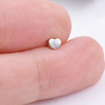 Sterling Silver Tiny Pair Of Heart Screw Back Earrings, 2 of 12