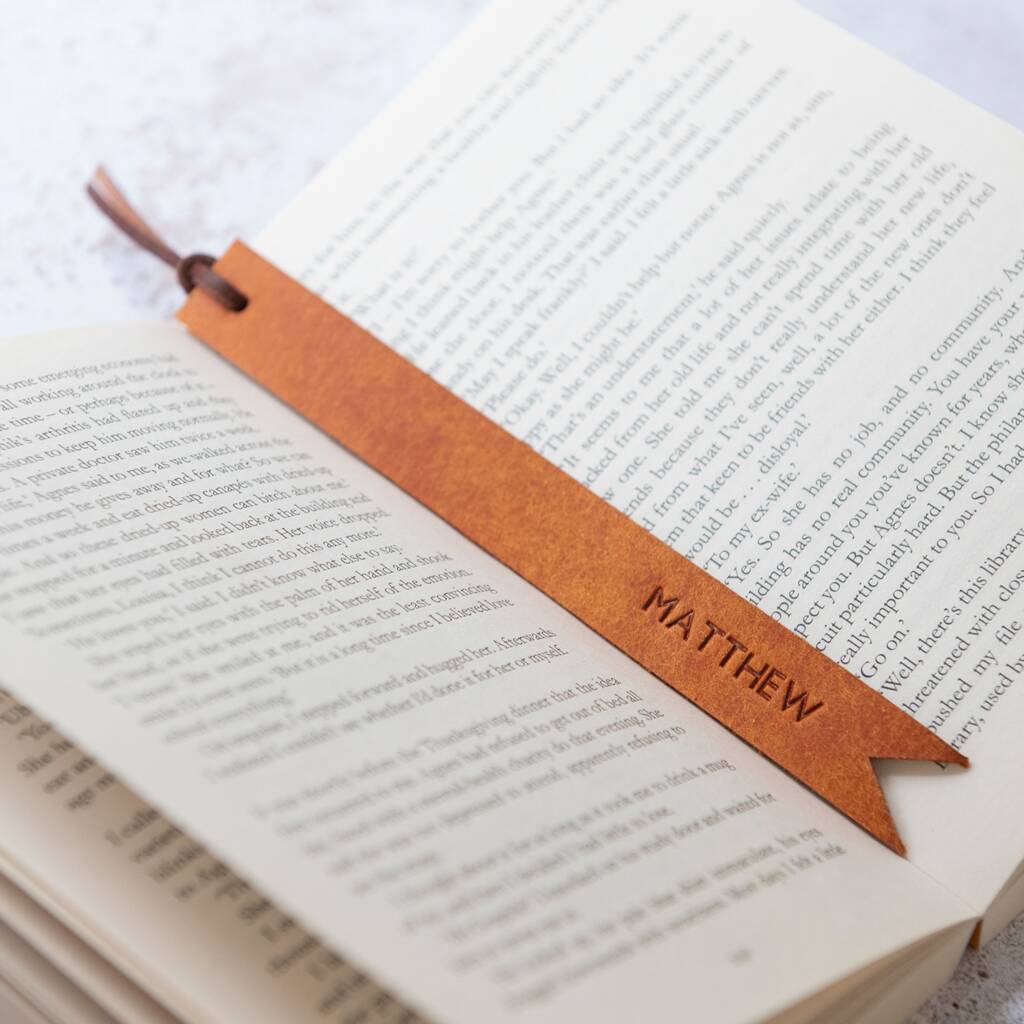 Handmade Personalised Leather Bookmark With Tassel, 1 of 7