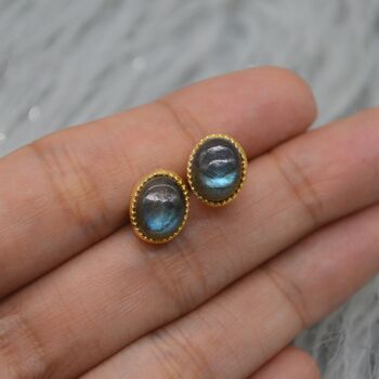 Labradorite Sterling Silver Stud Earrings, 8 of 9