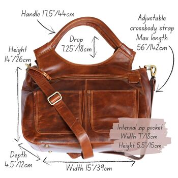 Tan Leather Laptop Work Tote Bag, 5 of 5