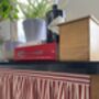 Velcro Sink Skirt, Red Ticking Stripes Cabinet Curtain Bespoke, thumbnail 6 of 9