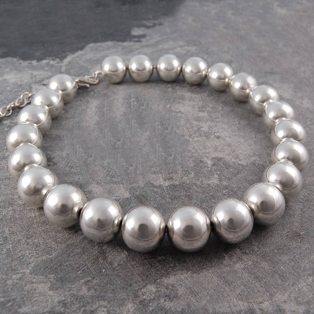 silver chunky ball necklace by otis jaxon