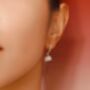 Vachana Shell Lily Sterling Silver Dangle Earrings, thumbnail 7 of 10