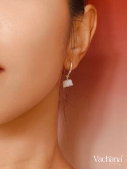 Vachana Shell Lily Sterling Silver Dangle Earrings, 7 of 10