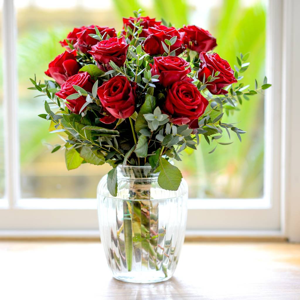 Lovers Lane Valentine Red Rose Bouquet By The Flower Studio