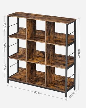 Three Tier Bookcase Display Rack Industrial Bookshelf, 12 of 12