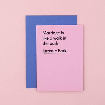 'Marriage Is A Walk In The Park' Funny Engagement Card, 2 of 4