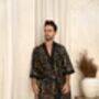 Men's Navy And Gold Batik Kimono Robe, thumbnail 2 of 8