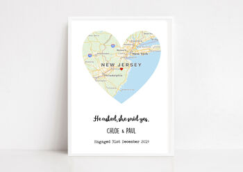 Engagement Location Print | Personalised Engagement Gift, 4 of 6