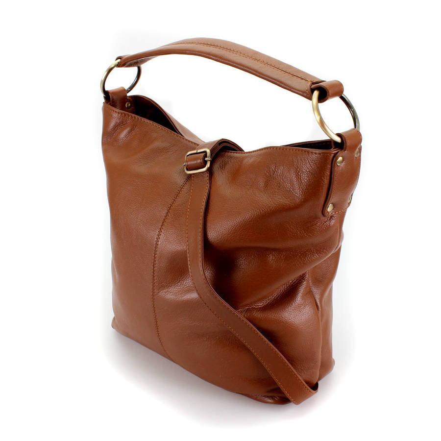 Cognac Slouchy Hobo Tote By The Leather Store | notonthehighstreet.com
