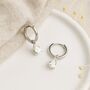 Sterling Silver Teardrop Cz Hoop Earrings – 12mm, thumbnail 2 of 4