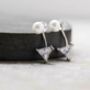 Silver Plated Pearl And Crystal Ear Jacket Earrings, thumbnail 1 of 3