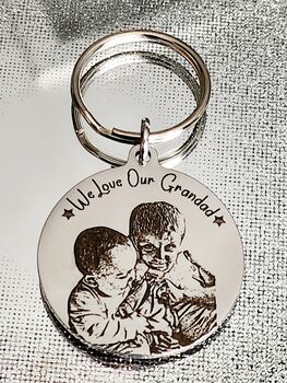 Daddy Or Dad Fathers Day Actual Photo Keyring, 2 of 2