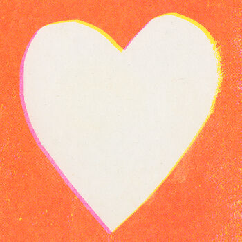 Orange Heart Risograph Card, 2 of 2
