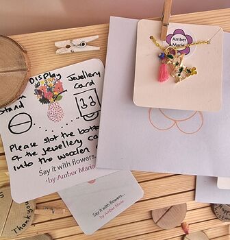 Gold Floral Initial Letter Charm Pendant Gift With Stand, 6 of 9