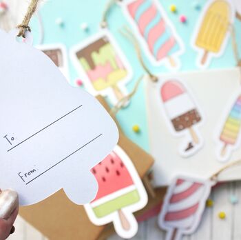Illustrated Ice Lollies Gift Tags, Large, 9 of 10