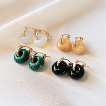 Gold Hoop Earrings With Interchangeable Beads, 7 of 7