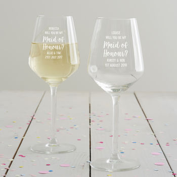 Personalised ‘Be My Maid Of Honour?’ Glass, 5 of 8