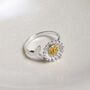 Sterling Silver Adjustable Daisy Fidget Ring, thumbnail 3 of 5