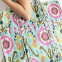 Mint Ikat Design Large Quilted Shoulder Bag, thumbnail 4 of 7