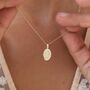 Personalised 9ct Gold Oval Charm Fingerprint Necklace, thumbnail 1 of 5
