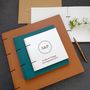 Engraved Wreath Leather Guest Book Photo Album, thumbnail 1 of 8