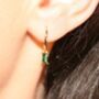 Emerald Hoop Earrings Gift For Her May Birthday, thumbnail 4 of 6