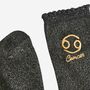 Women's Glitter Socks Black Gold Zodiac Cancer, thumbnail 3 of 5