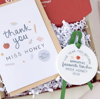 Thank You Teacher Gift Box With Personalised Ceramic Keepsake, 2 of 2