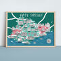 East Sussex Map Print, thumbnail 1 of 2