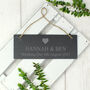 Personalised Heart Motif Hanging Slate Decoration, thumbnail 1 of 3