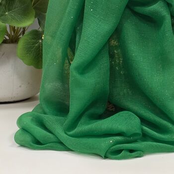 Sparkle Scarf In Grass Green, 3 of 3