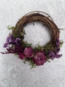 Mini Spring Time Dried Flower Wreath, 3 of 5