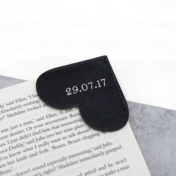 Personalised Handmade Leather Heart Corner Bookmark, 2 of 6