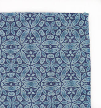 Blue Liberty Flower Canvas Fabric Placemat Set, 4 of 11