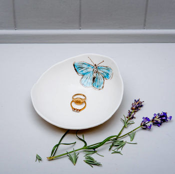 Butterfly Illustrated Porcelain Storage Bowl, 2 of 6