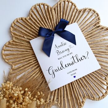 Godparents Proposal Card, Handmade Bow Proposal Card, Godmother, Godfather Card, 3 of 5