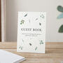 Watercolour Leaves Scattered Personalised Wedding Guest Book, thumbnail 3 of 3