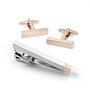 Personalised Two Tone Cubic Tie Clip And Cufflink Set, thumbnail 12 of 12