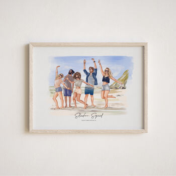 Custom Wedding Gift Hand Painted Portrait With Merged Photos, Add Loved One Watercolor Keepsake, 6 of 9