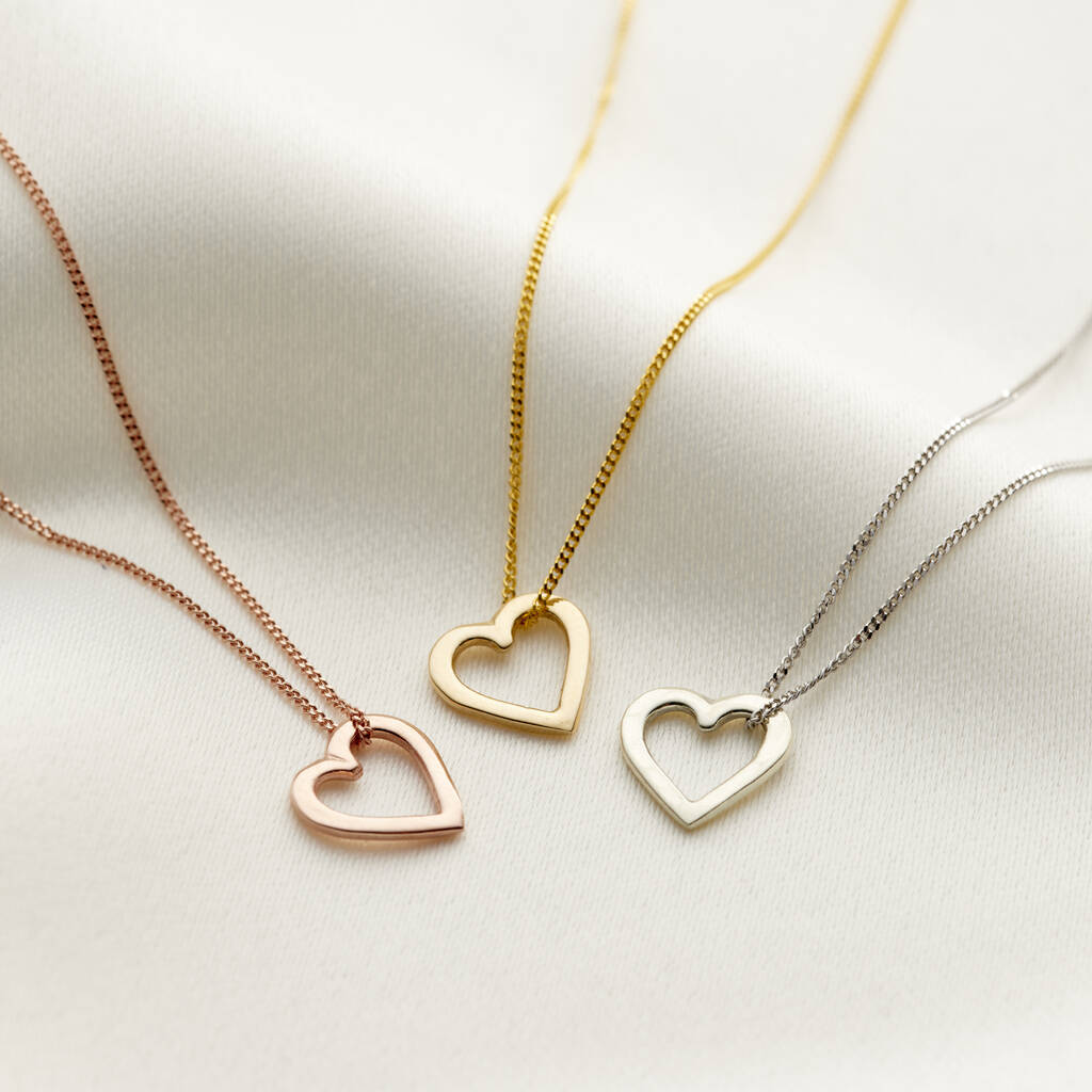 Personalised 9ct Gold Mini Message Heart Necklace, 1 of 8