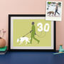 30th Birthday Silhouette Personalised Print, thumbnail 2 of 5